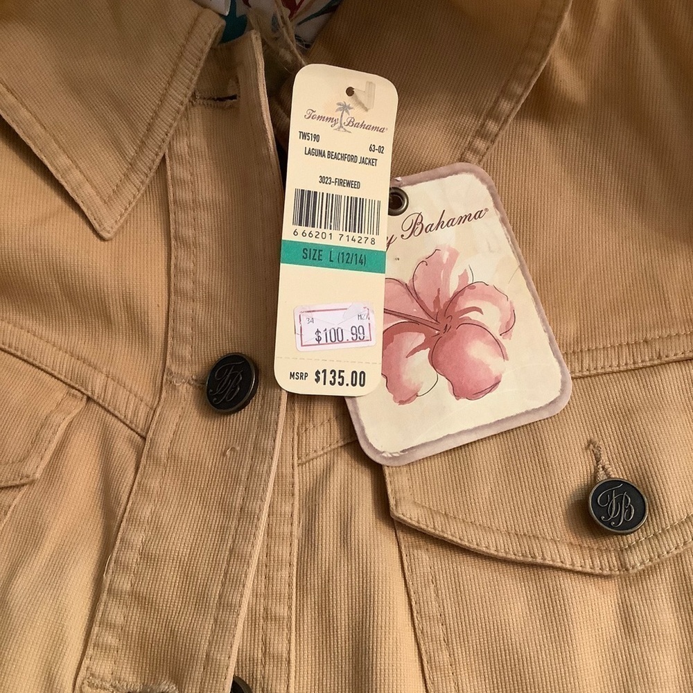 Tommy Bahama Laguna Beachford Button Front Women’s Mustard Jacket - Picture 3 of 13